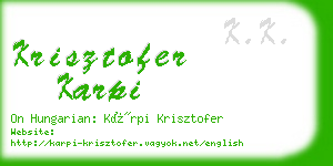 krisztofer karpi business card